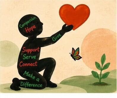 Illustration representing compassion and support